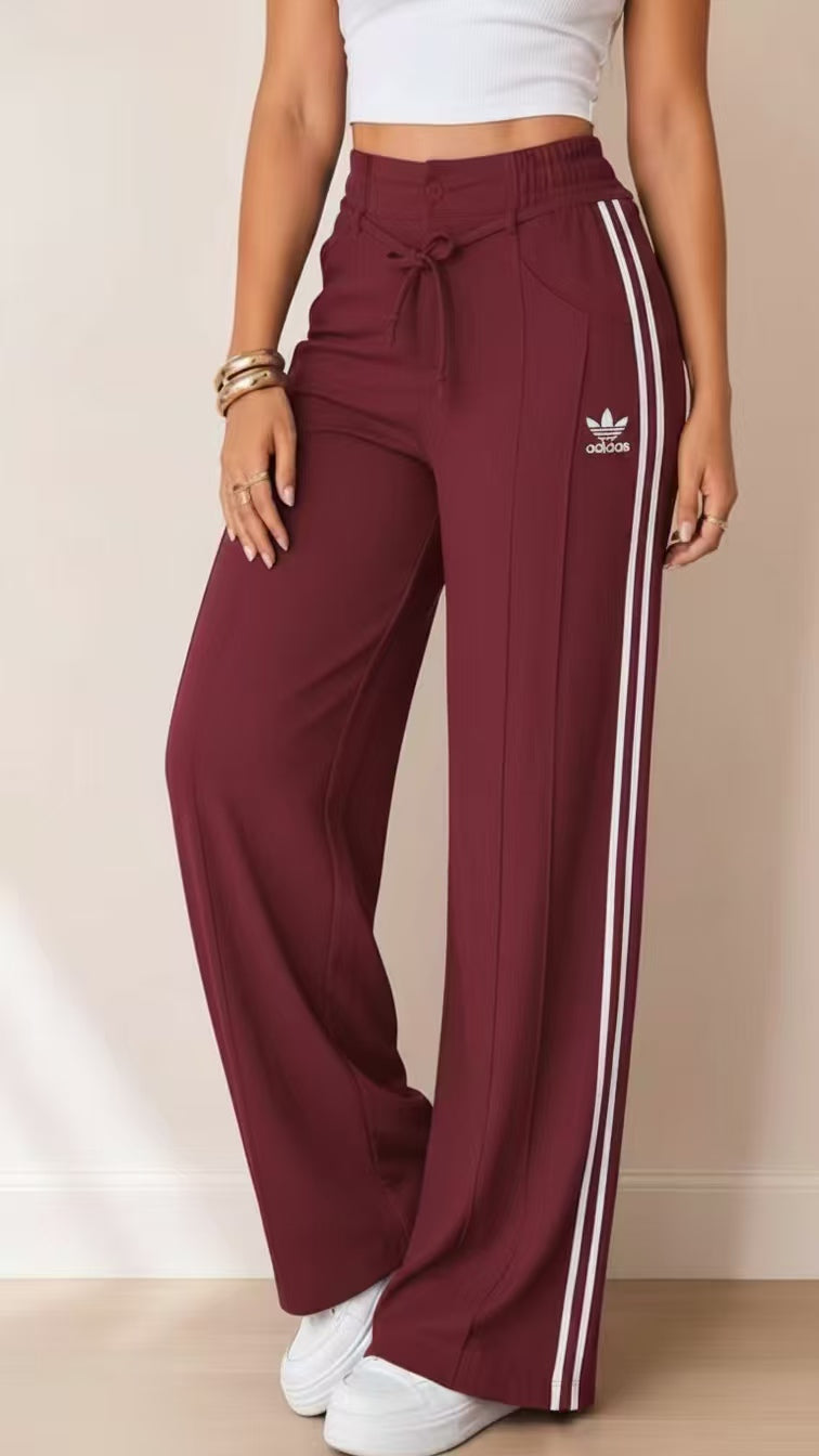 Women’s Side Stripe Track Pants ✨ High‑Waist Casual Jogger Trousers