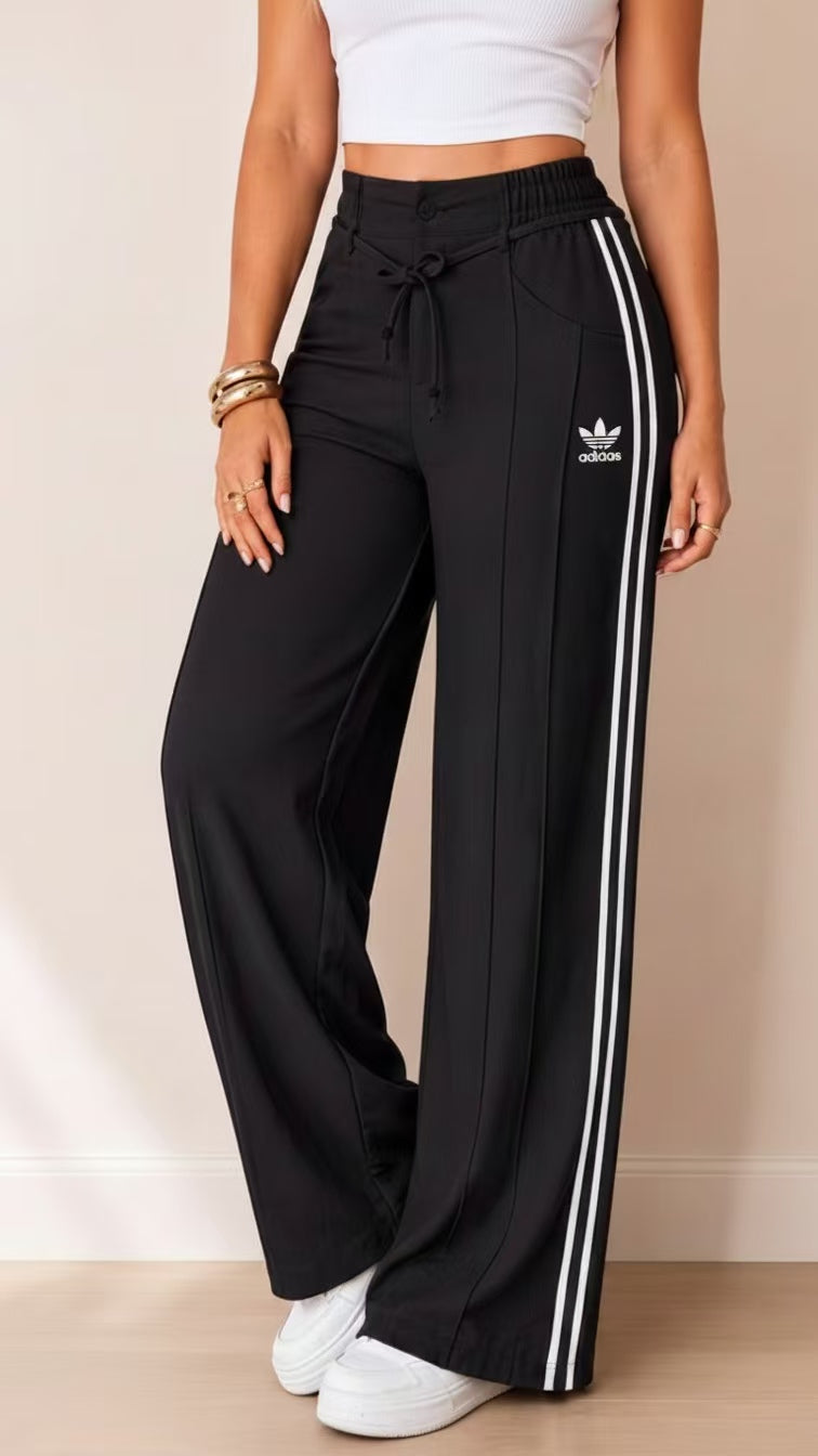 Women’s Side Stripe Track Pants ✨ High‑Waist Casual Jogger Trousers