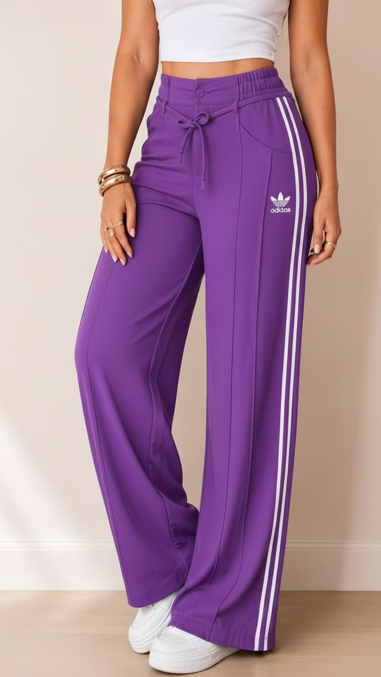 Women’s Side Stripe Track Pants ✨ High‑Waist Casual Jogger Trousers
