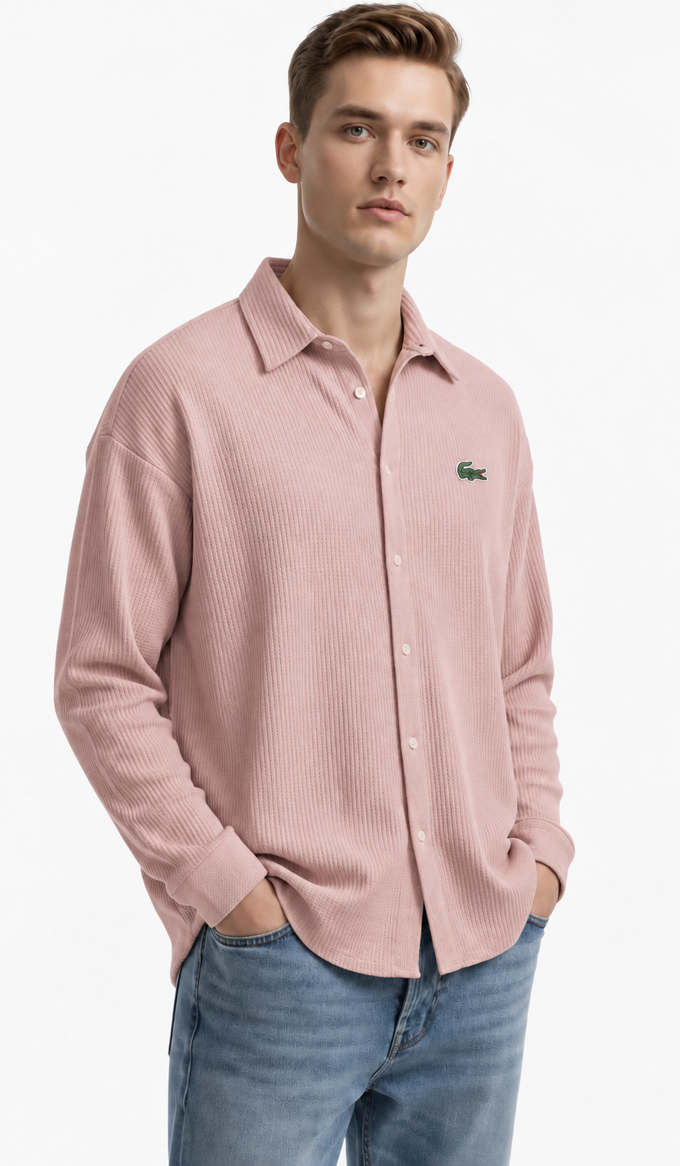 Men's Comfortable Cotton Long-Sleeve Casual Shirt with Collar