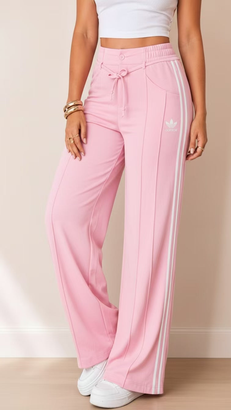 Women’s Side Stripe Track Pants ✨ High‑Waist Casual Jogger Trousers