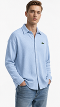 Men's Comfortable Cotton Long-Sleeve Casual Shirt with Collar