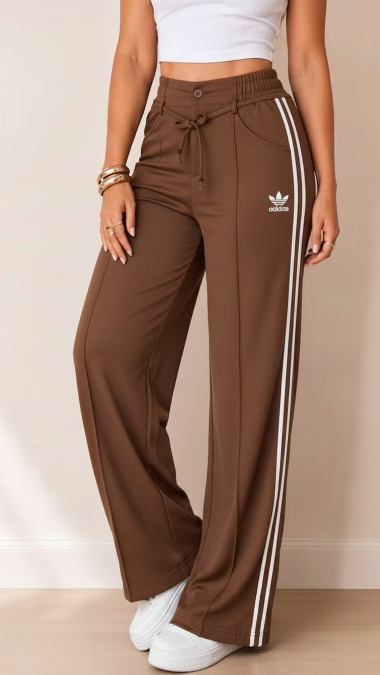 Women’s Side Stripe Track Pants ✨ High‑Waist Casual Jogger Trousers